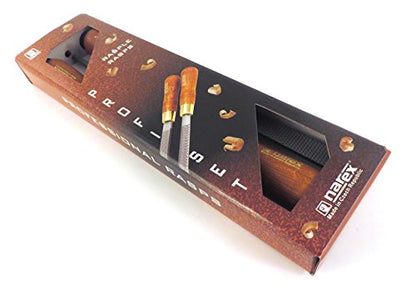 Narex 3 Piece Set Round Rattail, Half Round and Rectangular 200 mm Cabinetmaker Wood Course Cut Rasp 854202