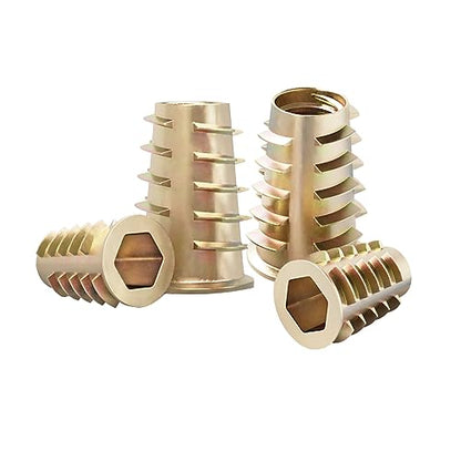 Qrity 20 Pcs Threaded Inserts, Threaded Inserts for Wood M4x15mm, Zinc Alloy Threaded Insert Nuts, Interface Hex Socket Drive - size: M4 x 15mm