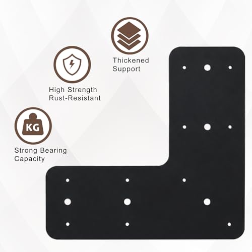 4 Pack 13.2''x5'' Flat L Brackets, Heavy Duty L Post Bracket - size: L shape