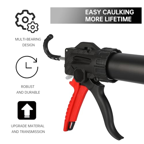 Heavy Duty Sausage Tube Caulk Gun - Red Handle - size: Red Handle