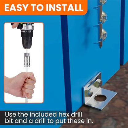 Ground Anchors Screw In - 24" Set of 4,6,8 with Brackets and Drill Bit - Earth Anchors - Mobile Home Anchors - Storage Shed Anchor Kit - Swing Set Anchors for Metal Swing Set - Playset Anchors - Ties - style: 4 x 40"