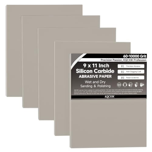 6-Sheet Premium 5000 Grit Wet Dry Sandpaper, 9 x 11 Inch - style: 5000Grit