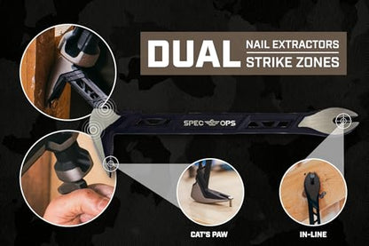 Spec Ops Tools Nail Puller Cats Paw Pry Bar for Prying, Demolition & Nail Pulling, High-Carbon Steel, 8 Inch - size: 8 Inch Claw Bar