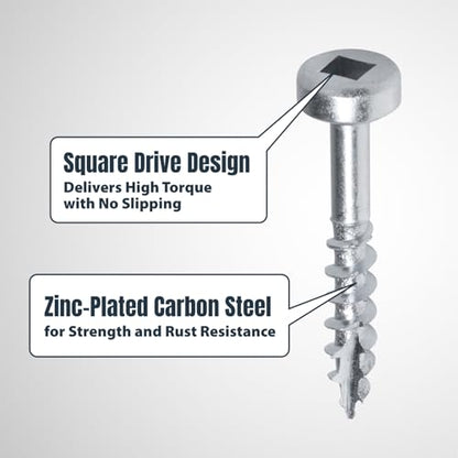 POWERTEC 72495 Twin Pocket Hole Jig Kit for Woodworking - Pocket Hole Screw Jig w/Drill Bit, Driver Bit, Hex Key, Stop Collar & 200 PK Pocket Hole Screws, Pan-Head, #2 Square Drive, 1" Coarse Thread - style: TwinPocket Hole Jig Kit w/ 1" Screws (200PK)