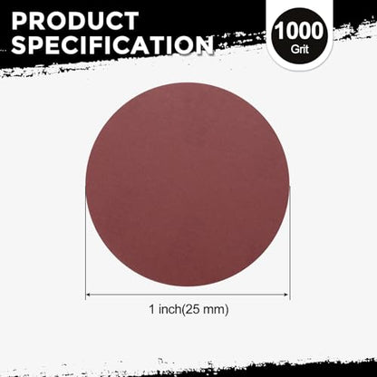 100Pcs Sanding Discs 1Inch 1000Grit Hook and Loop Sandpapers Red - size: 1 Inch(1000 Grit)
