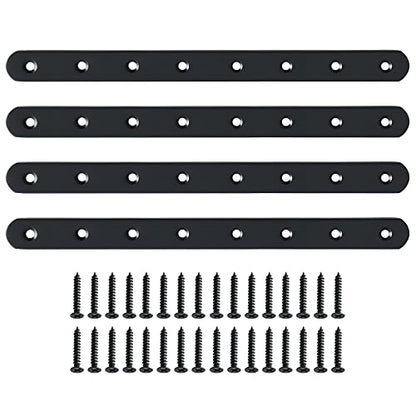 Alise Flat Bracket ,12 Inch Black Mending Plate Flat Brace for Wood Shelves - color: Black, size: 12 Inch