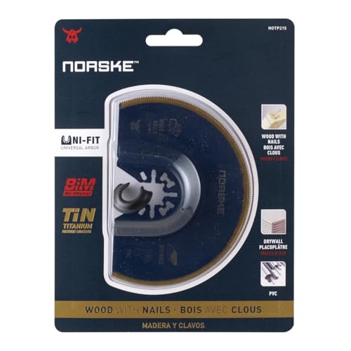 Norske Tools NOTP215 3-3/8" Wood with Nails Flush Cut Oscillating Multi Tool Accessory Blade - style: Titanium 3-3/8”
