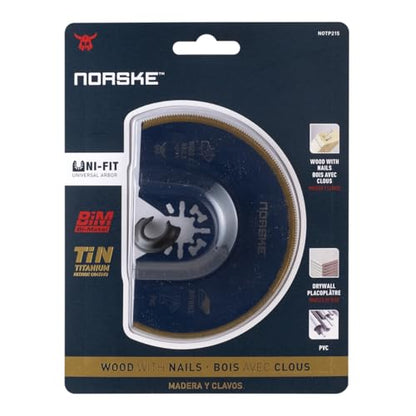 Norske Tools NOTP215 3-3/8" Wood with Nails Flush Cut Oscillating Multi Tool Accessory Blade - style: Titanium 3-3/8”