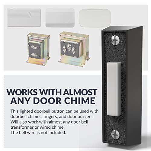 Newhouse Hardware BT4BL Doorbell Button, Black - color: Black, size: Lighted
