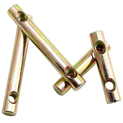 TAODAN 4PCS 2 Holes Cylindrical Barrel Nut Cross Dowels Slotted Nut for Furniture Beds Headboard Cribs (8x60mm+8x82mm)