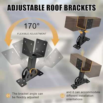 4x4 Heavy Duty Roof Riser Brackets Kit 3 Pcs - size: 4x4-3