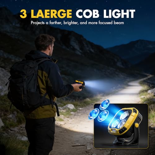 Rechargeable Work Light, 4000LM Magnetic LED Work Light - size: 1 Pack