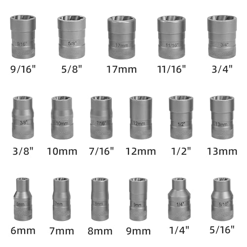 Bolt Extractor Set 20Pcs Stripped Bolt Remover Lug Nut Remover - size: 20pcs