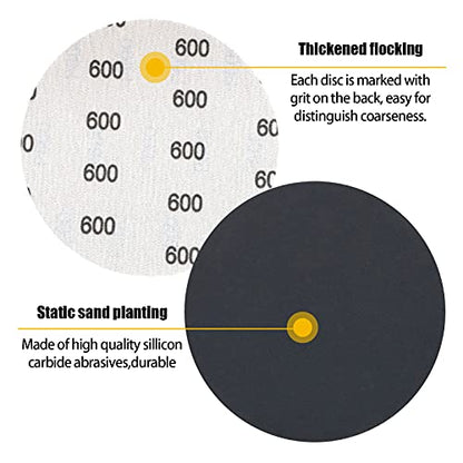 VIBRATITE 600 Grit 6 Inch Hook & Loop Sanding Discs, 30PCS - size: 6 Inch (600 Grit)