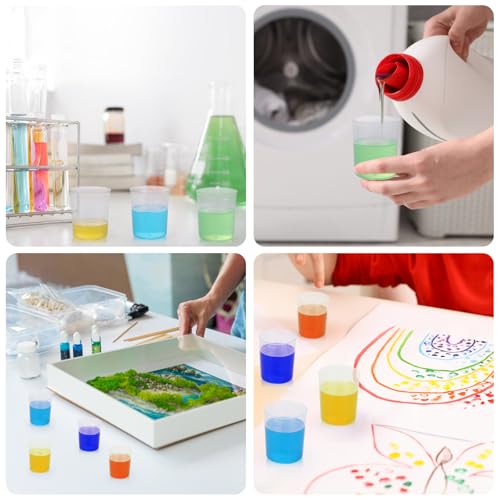 Gartful 90PCS Epoxy Mixing Cups Kit, 40PCS 100ml Disposable Graduated Cups Transparent Scale Cups with 50 Pack Wooden Stirring Sticks for Paint Mixing, Jewelry Making, Liquid Measuring - color: Clear cups+wooden stick, size: 100ml