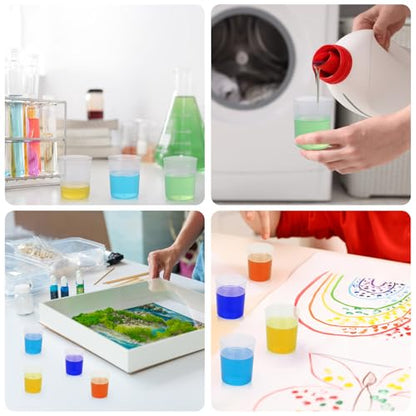 Gartful 90PCS Epoxy Mixing Cups Kit, 40PCS 100ml Disposable Graduated Cups Transparent Scale Cups with 50 Pack Wooden Stirring Sticks for Paint Mixing, Jewelry Making, Liquid Measuring - color: Clear cups+wooden stick, size: 100ml