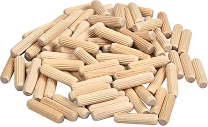 Wood Dowel Pins - Fluted - 1/4" Diameter (1/4" x 1", 100) - size: 1/4" x 1"