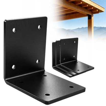 4 Pcs 6"x6"x5" Heavy Duty L Angle Bracket, 6mm, Max Load 300lbs - size: 6×6×5×6