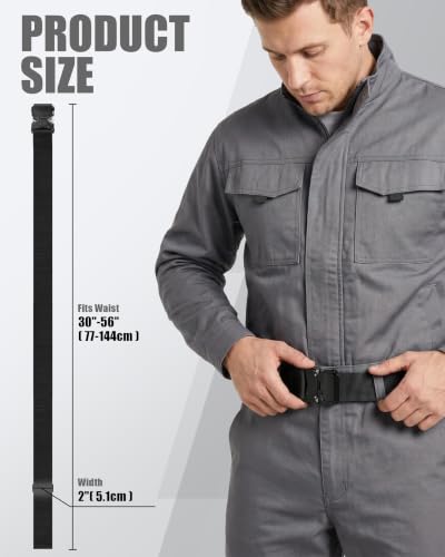2 Inch Wide Tool Belt for Men with Quick Release Buckle, Fits 30"-56" Waist