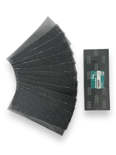 Sanding Mesh Sheets 12 Pack, 4.5 x 11 Inch Sanding Net Sheets, Grit 220, Double Side Open Mesh, Dust Free Sandpaper for Wood, Drywall, Metal - style: #220-12pcs