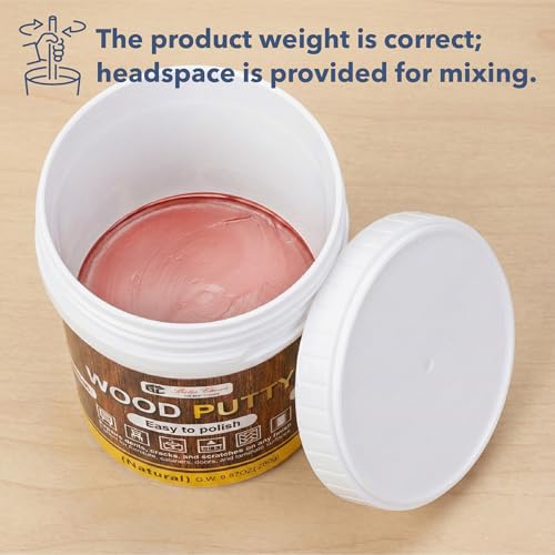 Bates- Wood Filler Putty Repair Kit, 9.87 Ounce, 2 Scrapers, 2 Sandpapers, Mahogany Wood Putty Filler Paintable & Stainable for Cracks, Holes and Defects in Wooden Furniture - color: Pink
