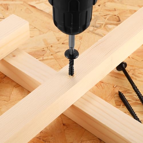 #14 x 2 Inch Outdoor Structural Wood Deck Screws (40Pcs/1lb), Carbon Steel, Black, Flat Head, Rust Resistant Epoxy Coated, T30 Star Bit - color: Black, size: #14 x 2"