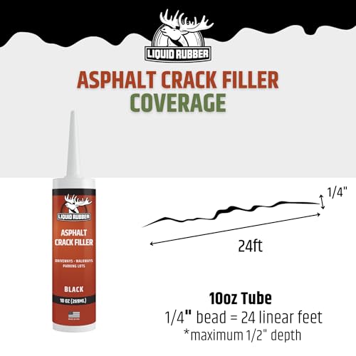 Liquid Rubber Self-Leveling Asphalt Driveway Crack Filler, 10oz, 4-Pack - style: 4 Pack