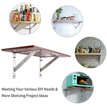 YUMORE 14 Inch Shelf Bracket, Heavy Duty L Bracket, 2 Pack - size: 14"(Soild)