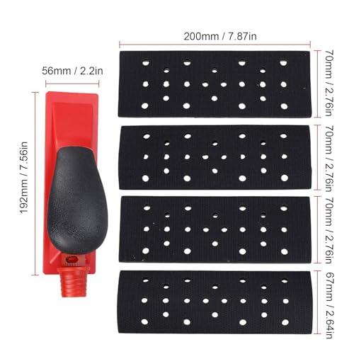 Adjustable Hand Sanding Block, Brushed Chassis Hand Sander with Dust Extraction, Ideal for Woodworking, Home Cleaning, ABS Material