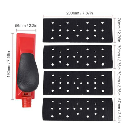 Adjustable Hand Sanding Block, Brushed Chassis Hand Sander with Dust Extraction, Ideal for Woodworking, Home Cleaning, ABS Material