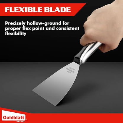 Goldblatt 4" Putty Knife, Stainless Steel Joint Knife with Flexible Blade