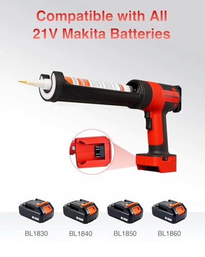 Cordless Caulking Gun Compatible With Makita 18V/21V, Tool Only - color: Red
