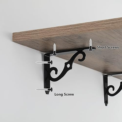 HOME MASTER HARDWARE Decorative Shelf Brackets, 5x3.5 inch, Black, 4 Pack - size: 5 x 3 1/2 Inch, style: Black-4Pack