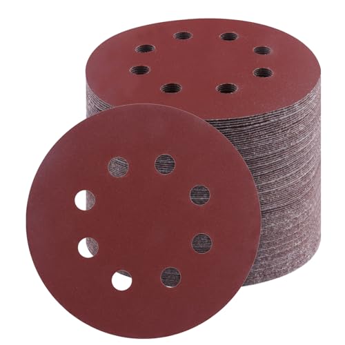 50 PCS 5 Inch Sanding Discs 400 Grit, Round Hook and Loop Sandpaper for Random Orbital Sander - size: 400 Grit