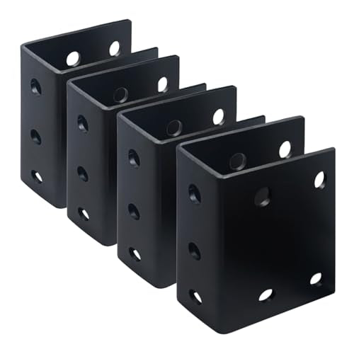 4pcs Iron 2" x 4" (Actually 1.81" x3.94") Deck Railing Connector, for Deck Railing, Handrail, Barn and Beam end Connection Installation