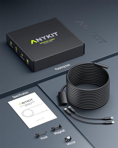 Anykit Endoscope Camera with Light, 1920P HD Borescope - size: 16.5FT