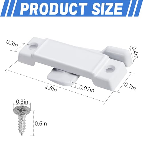 8 Pcs F2590 Windows Replacement Sash Lock, Center Sash Lock with Screw - color: White F2590-8Pcs