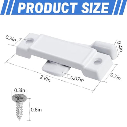 8 Pcs F2590 Windows Replacement Sash Lock, Center Sash Lock with Screw - color: White F2590-8Pcs