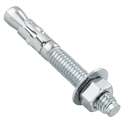 Wensilon 1/4x1-3/4 10Pcs Inch Standard Fasteners for Heavy-Duty Zinc Wedge Anchors for Cement and Concrete - size: 1/4x1-3/4"