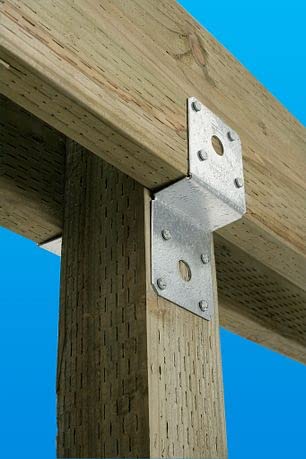 GBGS 6 Pack Deck Joist Tie,Z Bracket Fit 4x4 Post to 2x4 Beam,14 Gauge