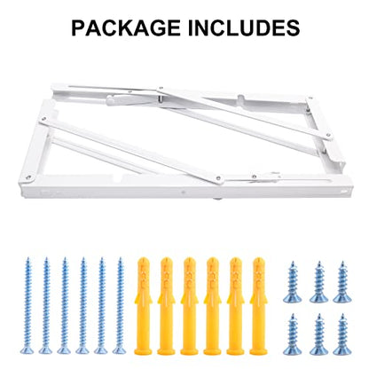 YUMORE Folding Shelf Brackets, 16 Inch Heavy Duty L Bracket, White, 2 Pack - color: White, size: 16 Inch