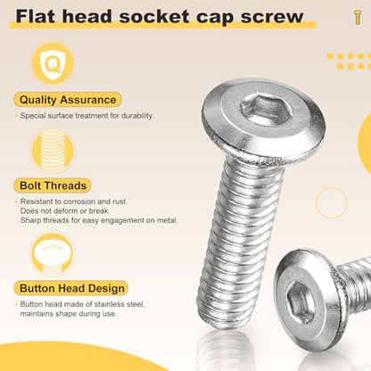 METALLIXITY Flat Head Hex Socket Cap Screws M6-1x115 10Pcs - color: Silver Tone, size: M6-1x115mm