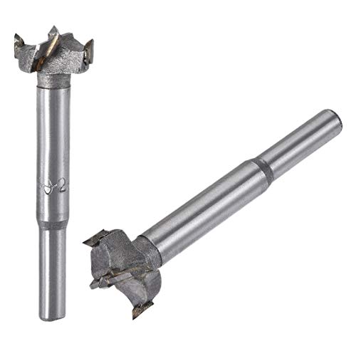 uxcell Forstner Wood Boring Drill Bits 20mm 21mm Dia. Hole Saw Carbide Alloy Steel Tip Round Shank Cutting for Hinge Plywood Wood Tool 2in1 Set - size: 20mm, 21mm