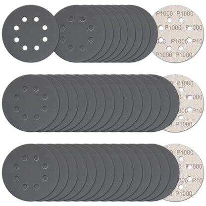 100Pcs 5 Inch Sanding Discs Hook & Loop 8-Hole Wet Dry Sandpaper 1000 Grit - style: 100Pcs 1000 Grit