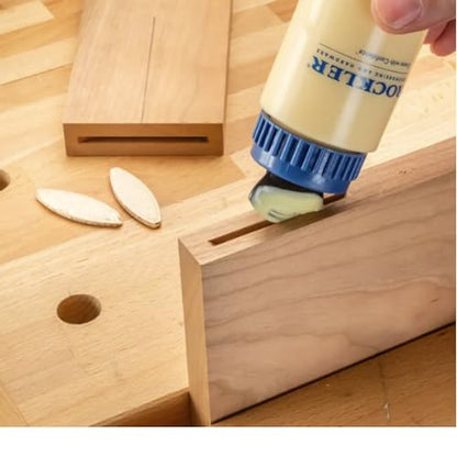 Glue Bottle Silicone Applicator Tips for Biscuit Joints -Plastic Collar w/Cap & Cleaning Tool -Compatible with Glue Bottles