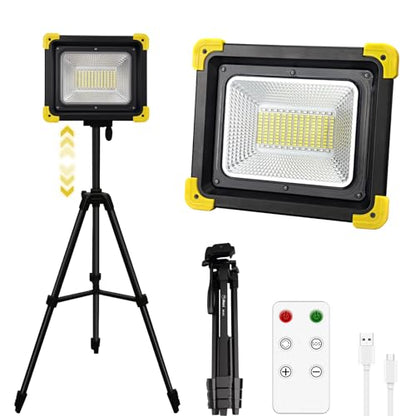 12000mAh Rechargeable LED Work Light with Stand,Magnetic Base & Remote - size: work light+Tripod
