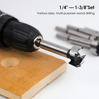 BAIDETS Forstner Bit Set 8Pcs - Forstner Bit Wood Drilling, Forstner Drill Bit with Center Positioning - size: 8 PCS