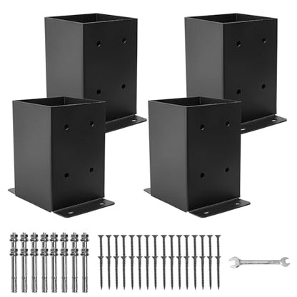 4x4 Post Base 4pcs,Post Brackets (Inner Size 3.6"x3.6") Post Anchor - size: 4X4 4PCS