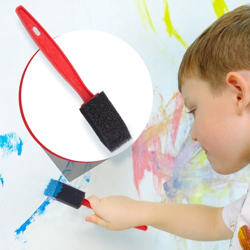 HINZIC 5 Pcs 5 Sizes Foam Paint Brushes Plastic Handle Foam Brushes for Staining Varnishes, and DIY Large Area Crafting(4", 3", 2", 1.4'', 1") - size: 5pcs 4", 3", 2", 1.4'', 1"