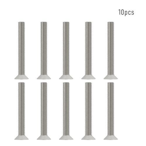 10 Pcs M6x55mm Flat Head Socket Cap Screws,Allen Hex Drive Type, 304 Stainless Steel countersunk Bolt, Full Threaded - size: M6x55mm /10 Pcs